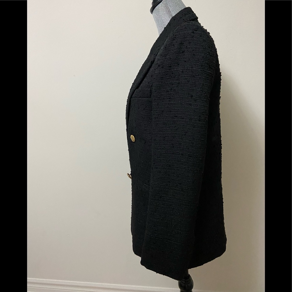 Zara Black Textured/Tweed Blazer - Picture 6 of 10